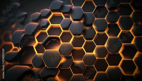 abstract background with hexagons generative AI