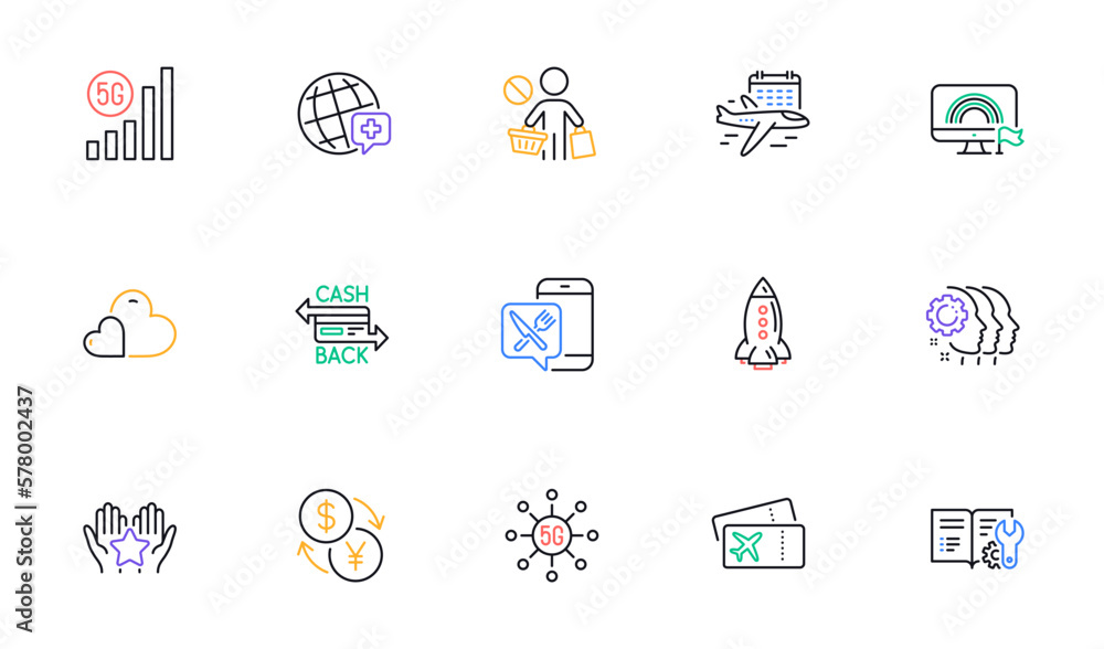 Care, 5g technology and Ranking line icons for website, printing. Collection of Select flight, Lgbt, Currency exchange icons. Boarding pass, Engineering documentation. Vector Care, 5g technology and Ranking line icons for website, printing. Collection of Select flight, Lgbt, Currency exchange icons. Boarding pass, Engineering documentation. Vector