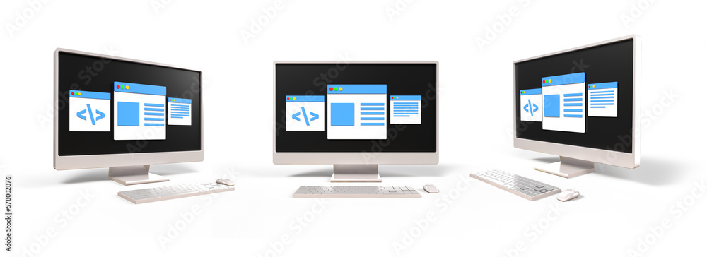 3D computer setup, keyboard, mouse with monitor screen coding, article, report, programing 3D computer setup, keyboard, mouse with monitor screen coding, article, report, programing