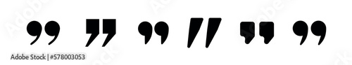Quotes icon set. Quotation mark black symbols. vector