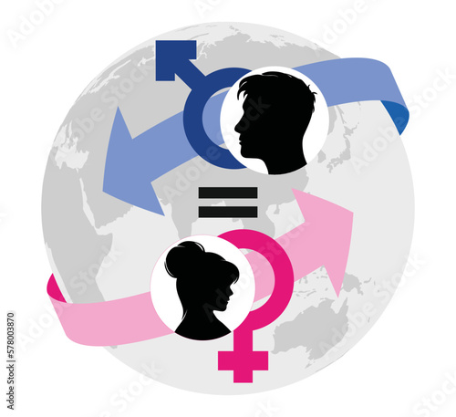 Women and men should always have equal opportunities and rights, gender biases concept, vector illustration icon