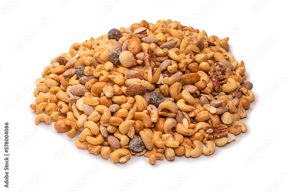 A group of almonds, pistachios, walnuts, macadamia, cashews. A group of almonds, pistachios, walnuts, macadamia, cashews.