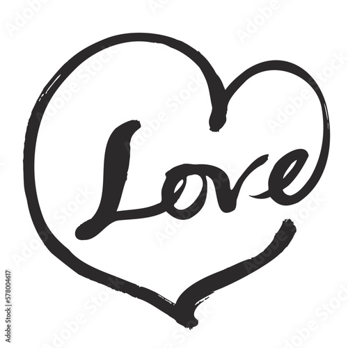 love 筆文字 heart, calligraphy, handwriting
