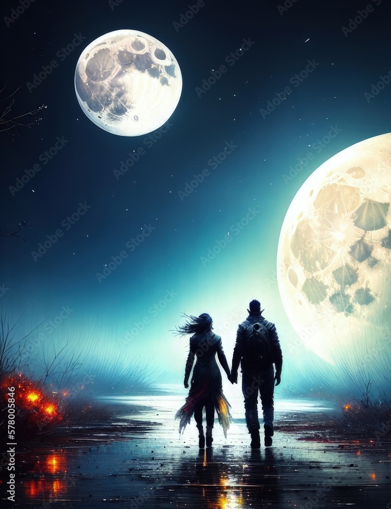 Walking towards the moon
