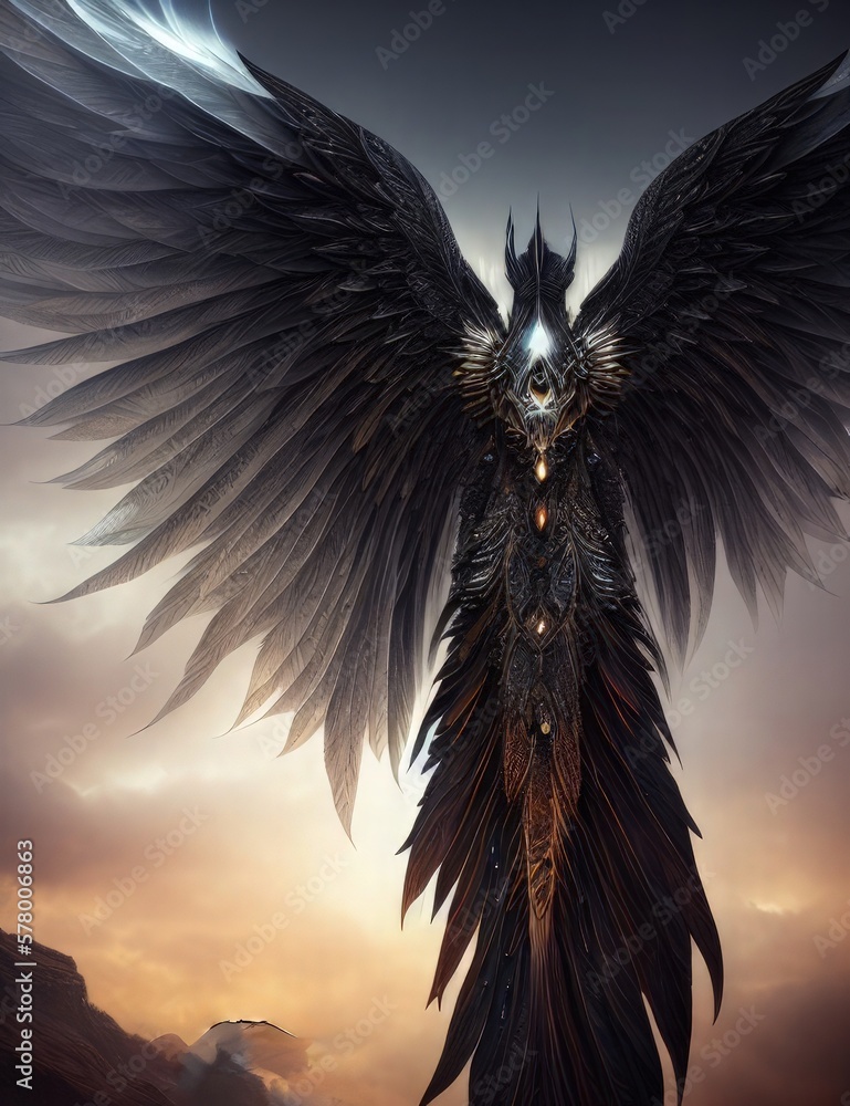 Obraz premium valkyrie warrior in armor fighting, angel, armor 