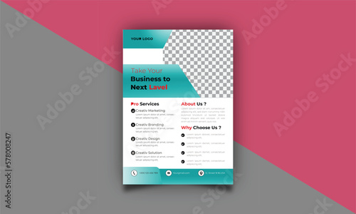 grow your Business flyer design template. take your business to the next level of poster leaflet design.A4 template, brochure design, cover, flyer, poster, print-ready 
