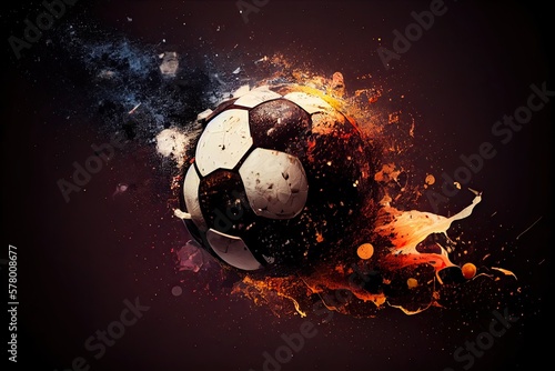 A Soccer Ball Soaring Through the Cosmos: A Powerful Symbol of the Global Athletic Competition. Generative AI