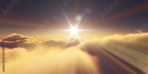 above clouds sunrise sun ray illustration