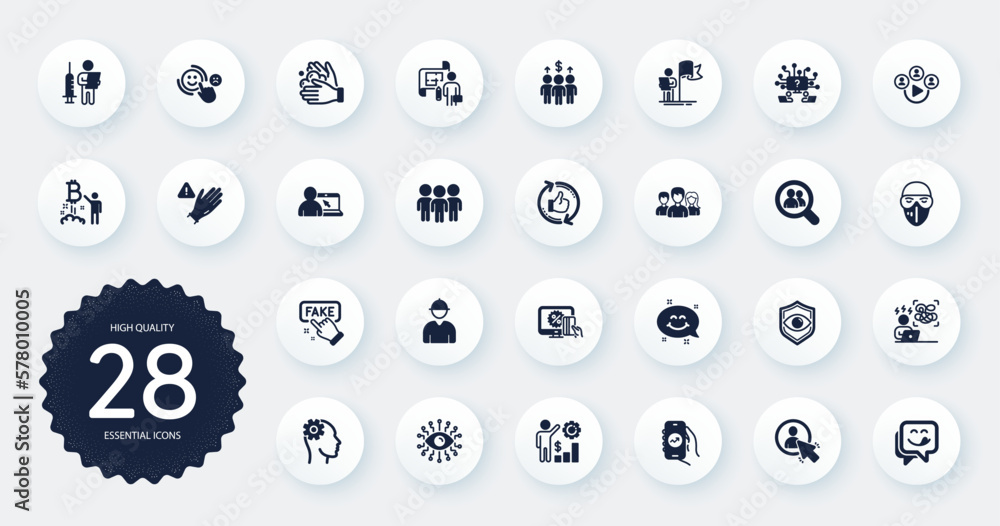 Set of People icons, such as Online education, Search employees and Smile chat flat icons. Yummy smile, Group, Leadership web elements. Difficult stress, Bitcoin project, Wash hands signs. Vector Set of People icons, such as Online education, Search employees and Smile chat flat icons. Yummy smile, Group, Leadership web elements. Difficult stress, Bitcoin project, Wash hands signs. Vector