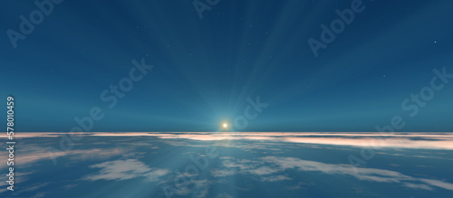 sunrise from space aurora, 3d rendering © aleksandar nakovski