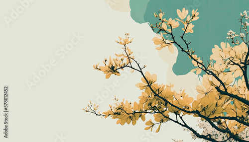 Spring mood and tone background created with generative AI