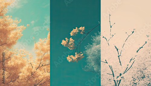 Spring mood and tone background image created with generative AI © thatchawong