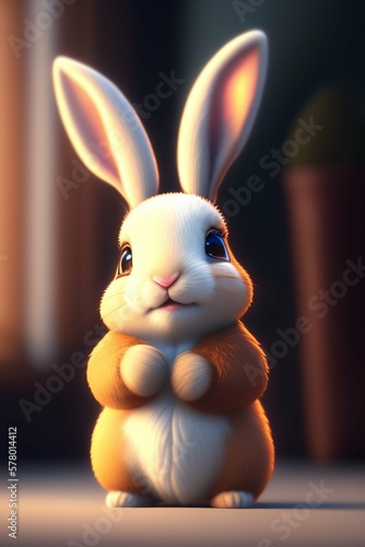 Cute and adorable bunny  cinematic ilustration  Generative ia