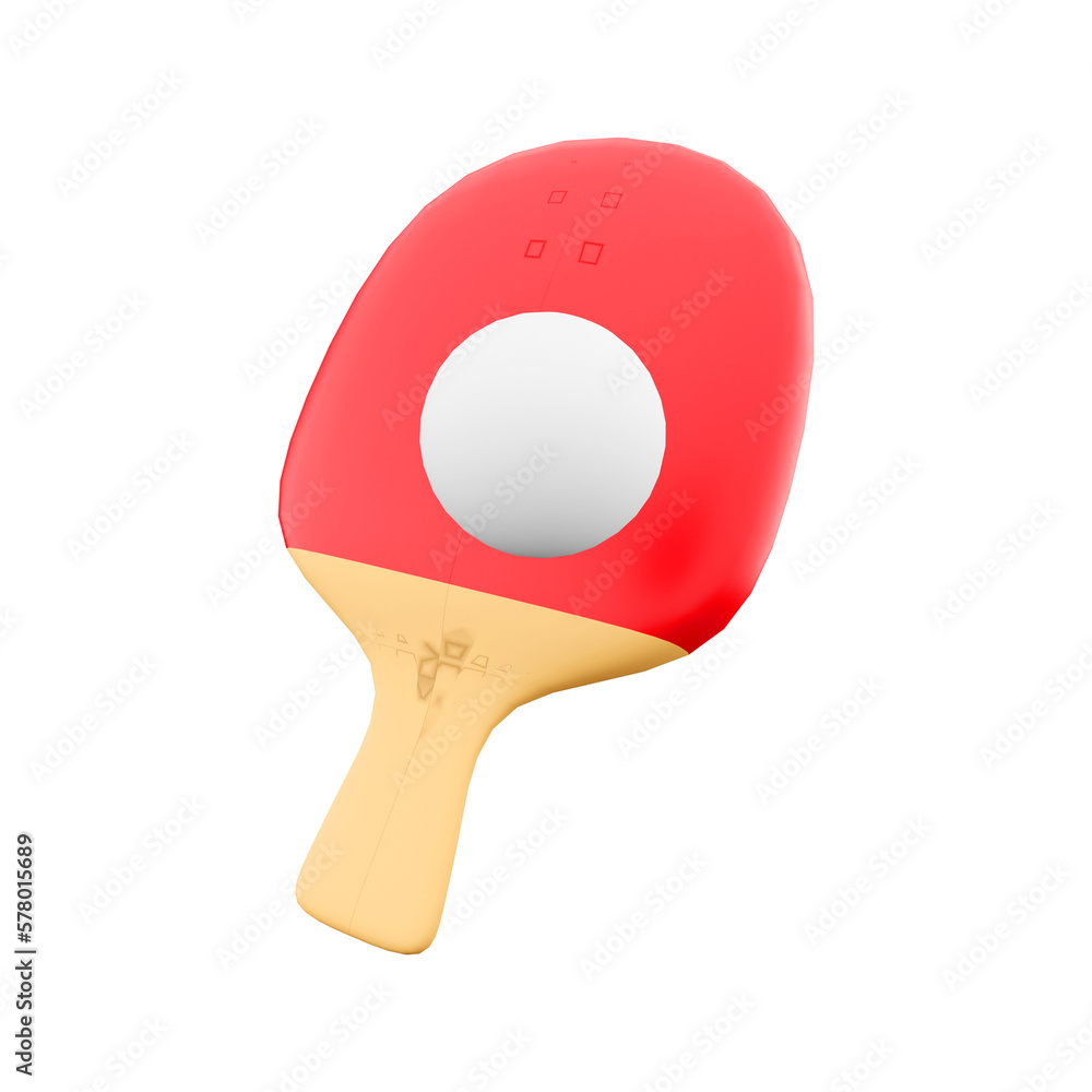 3d rendering table tennis racket and ball icon. 3d render Olympic sport