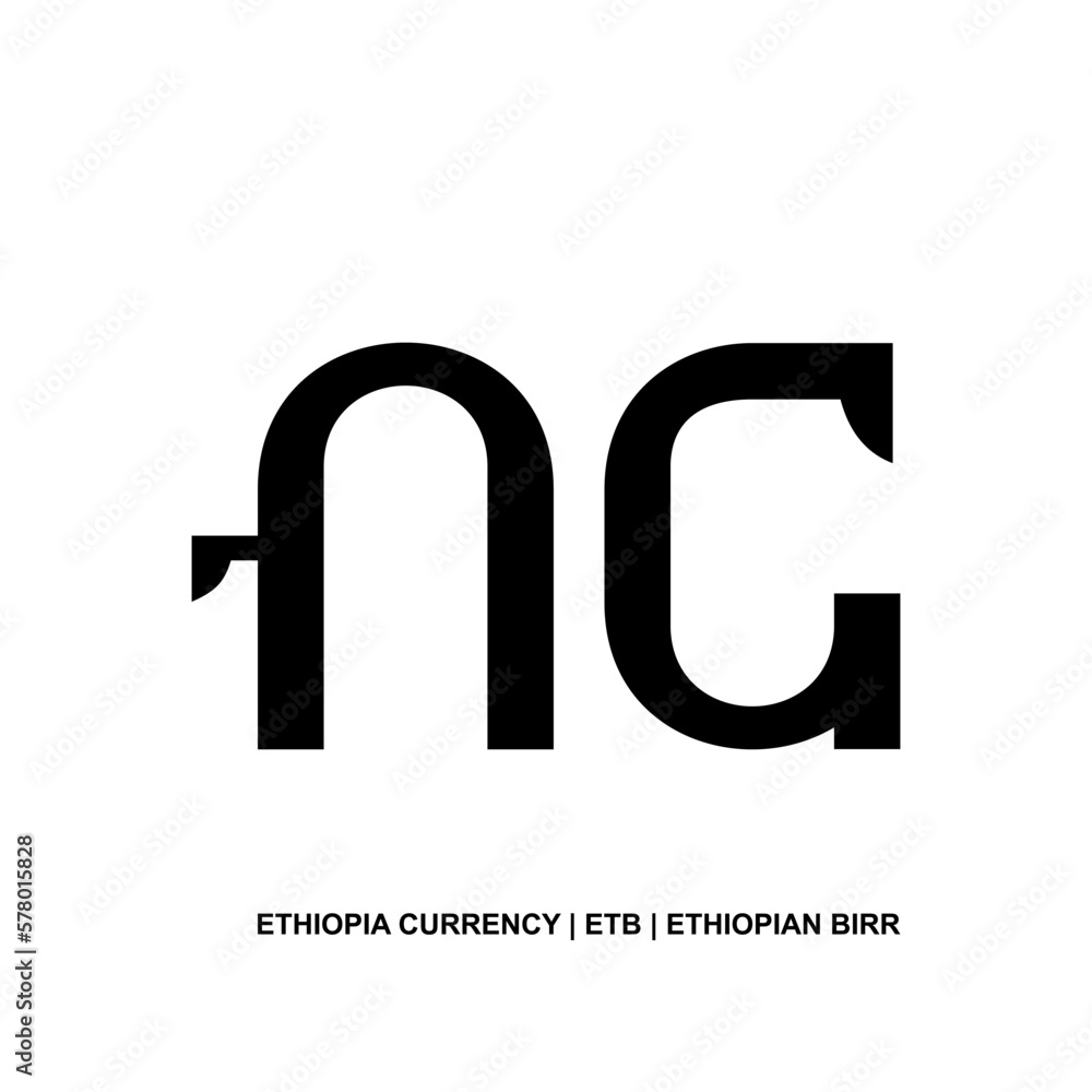 Ethiopia Currency Symbol, Ethiopian Birr Icon, ETB Sign. Vector Illustration Ethiopia Currency Symbol, Ethiopian Birr Icon, ETB Sign. Vector Illustration