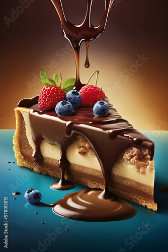 cheesecake with pieces of fruit
