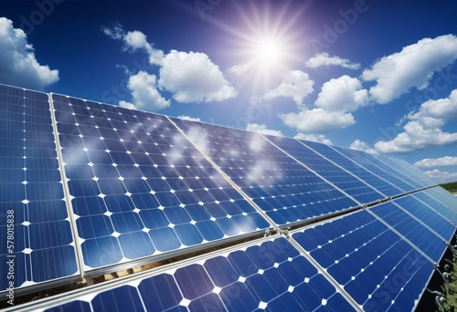 Harnessing the Power of the Sun  Renewable Energy with Solar Panels in a Sunny Summer Eco-Friendly Way