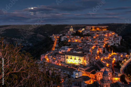 View of the city in Ragusa Ibla, Province of Ragusa, Sicily, Italy.