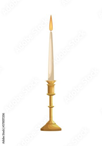 golden chandelier with candle