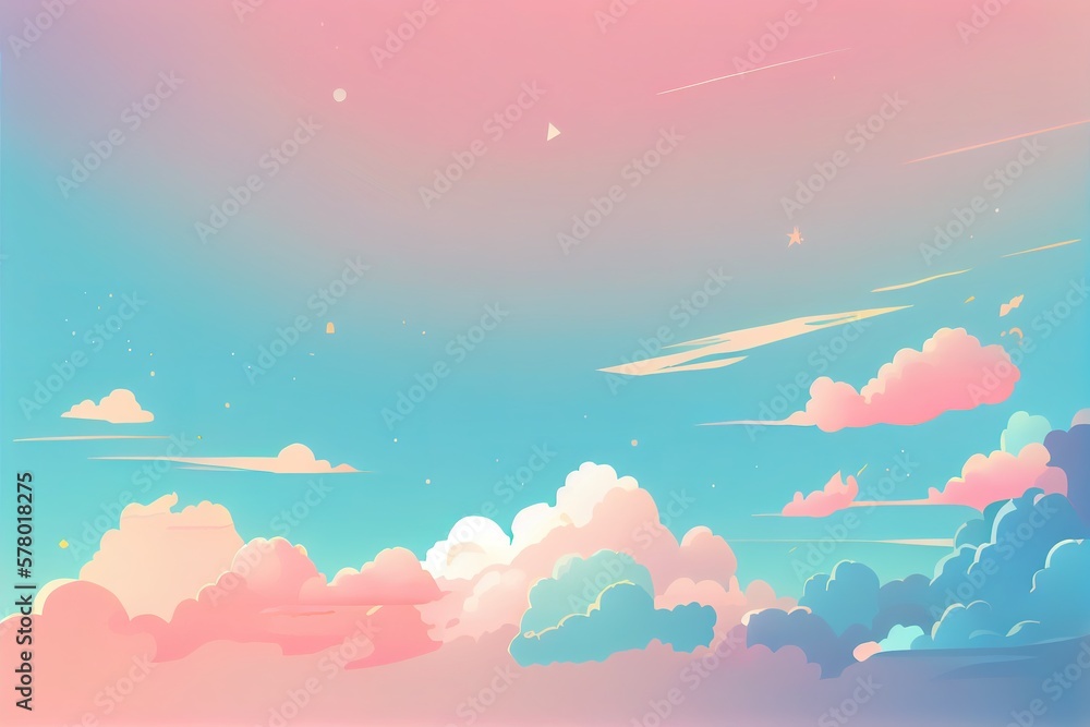 Pastel color of sky background illustration. Generative AI