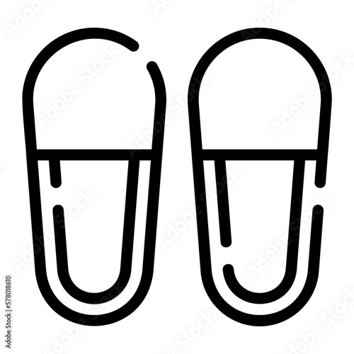 slippers line icon