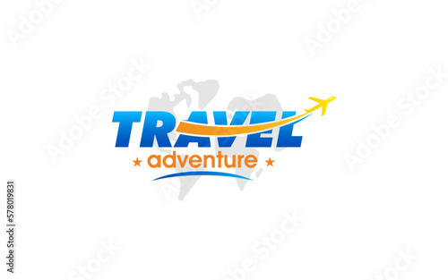 Illustration vector graphic of the tour and travel agency logo design template