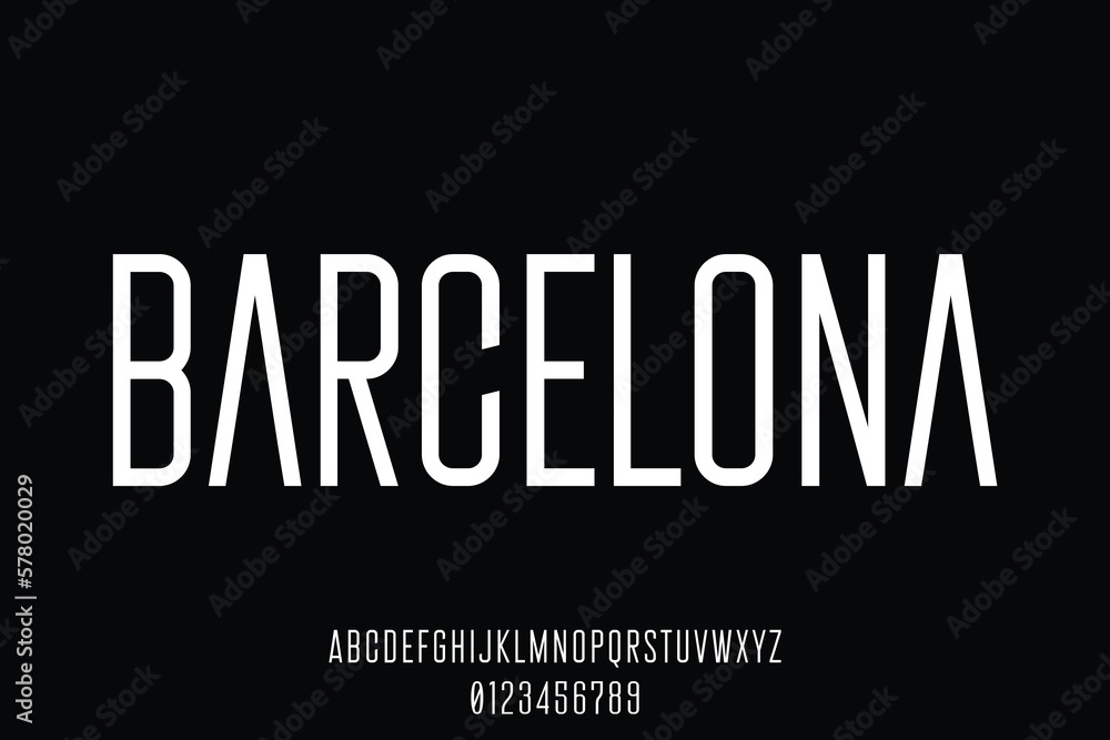 Obraz premium Modern condensed display font vector