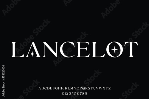 Luxury sharp serif display font vector