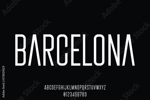 Modern condensed display font vector