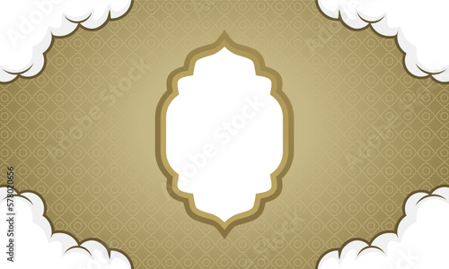 Islamic background with clouds frame. Frames for Ramadan karim, eid al fitr, eid al adha