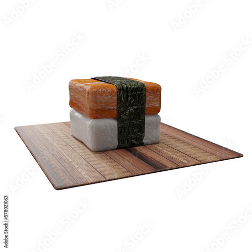 3d food modeling.sushi. generative  ai photo