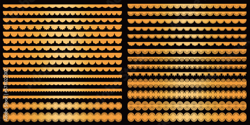 金色風のレースの装飾用の素材パーツセット