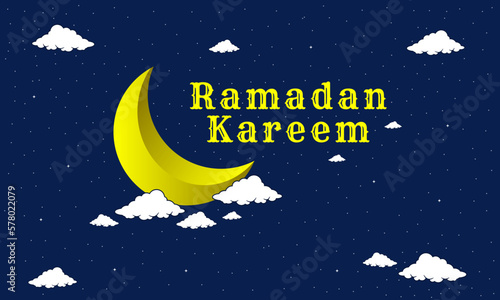 ramadan karim background in sunny cloudy atmosphere