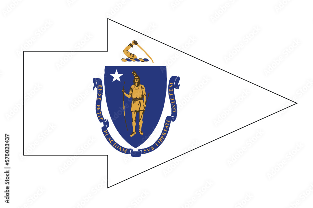 Massachusetts State Flag Arrow Pointer
