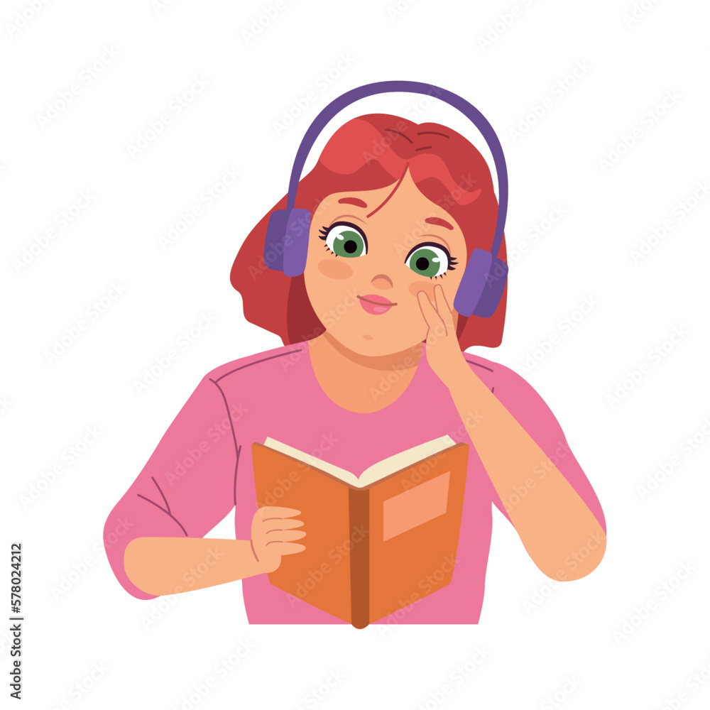 girl studying reading book