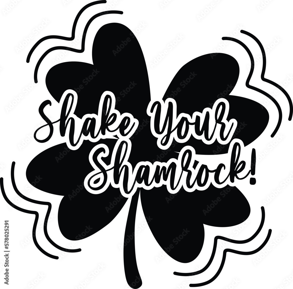 Shake Your Shamrock! Version 2 is a great St. Patrick’s Day graphic that can be used for t-shirt, mugs, or any other products as well as promotional products.