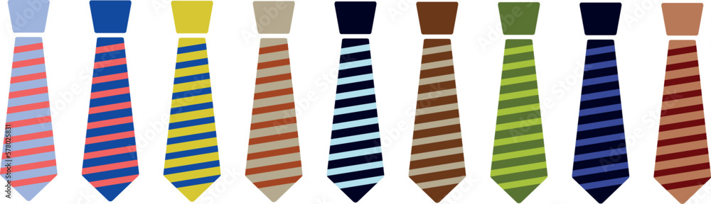 Tie icons collection vector. Hipster tie icon Tie icons collection vector. Hipster tie icon