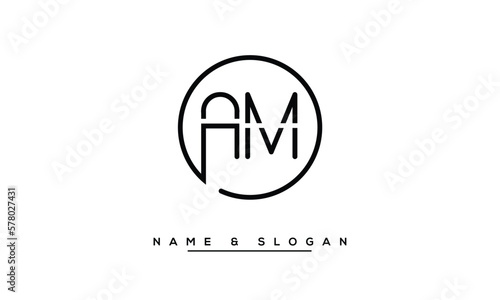 AM,  MA,  A,  M   Abstract  Letters  Logo  Monogram