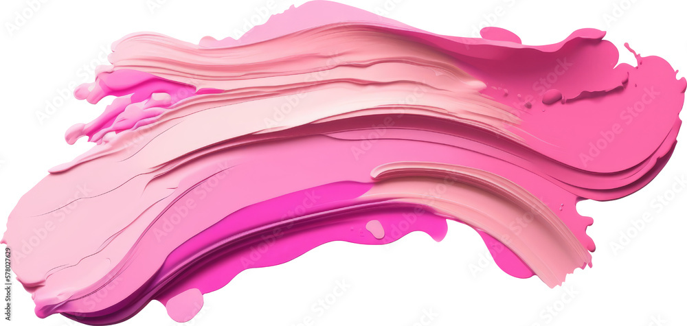 pink brush stroke watercolor liquid isolated on white background.Generative AI