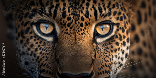 Close-up panter face, wild-life animal (created with Generative AI)