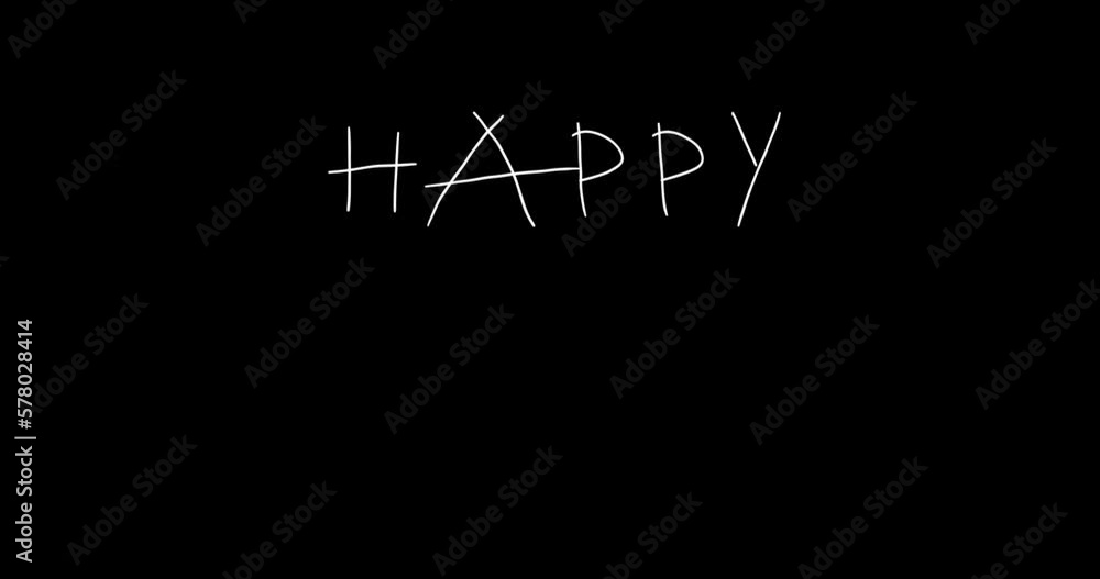 Happy Father's Day animated text 4K video in children's hand lettering style Happy Father's Day animated text 4K video in children's hand lettering style