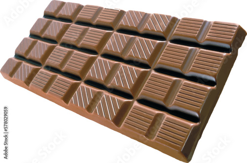 Dark chocolate bar shape vector illustration