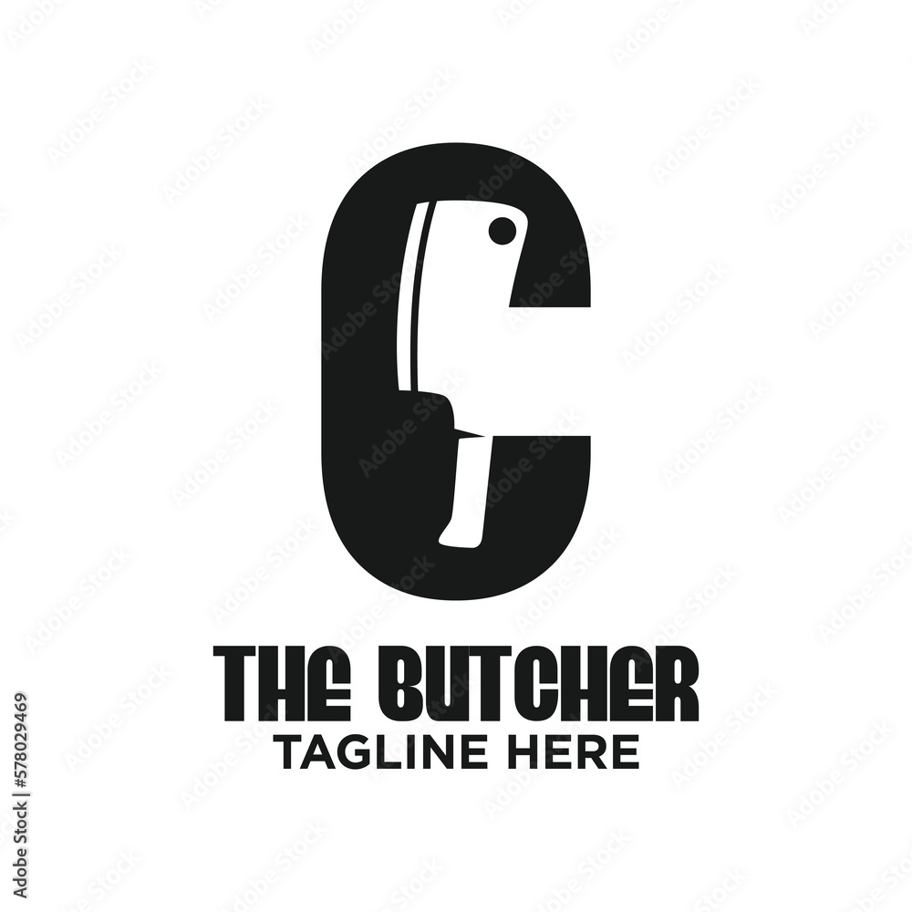 Letter C Butcher Logo Design Template Inspiration, Vector Illustration.