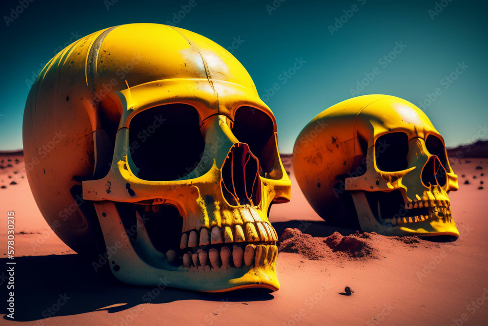 fungus skull. Day of dead, Mexico. Generative AI fungus skull. Day of dead, Mexico. Generative AI