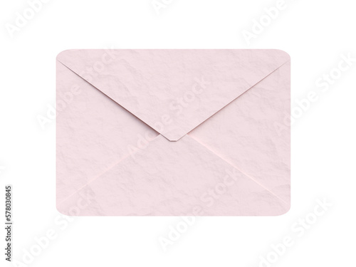 3D rendering envelope icon. Minimal design. An envelope on a white background. 3D rendering.