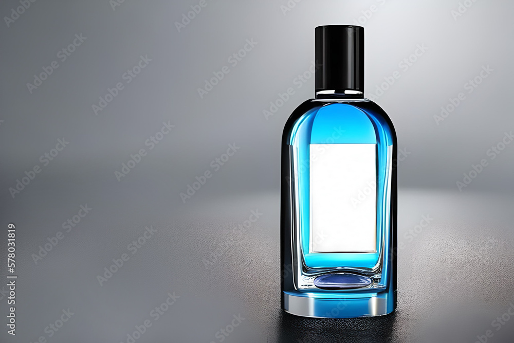 Blue bottle perfume mockup product studio shot isolated. Blue bottle perfume mockup product studio shot isolated.