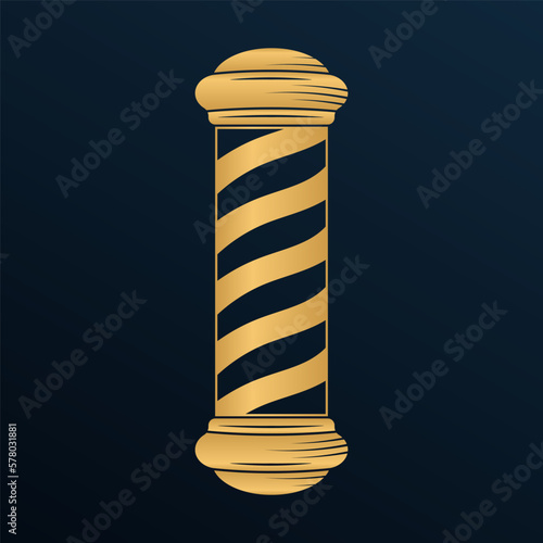 Barbershop pole icon. Vintage barber shop sign or logo. Vector illustration.