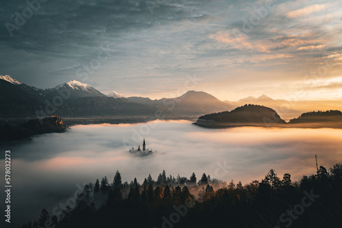 Lake Bled in Fog