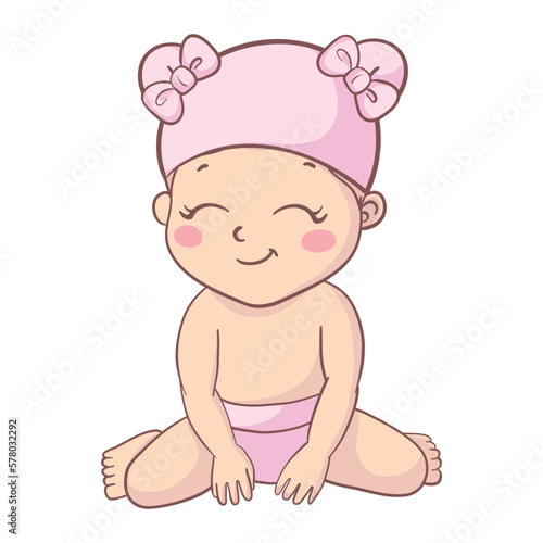 Vector greeting card. Baby shower card. Baby announcement card design element.