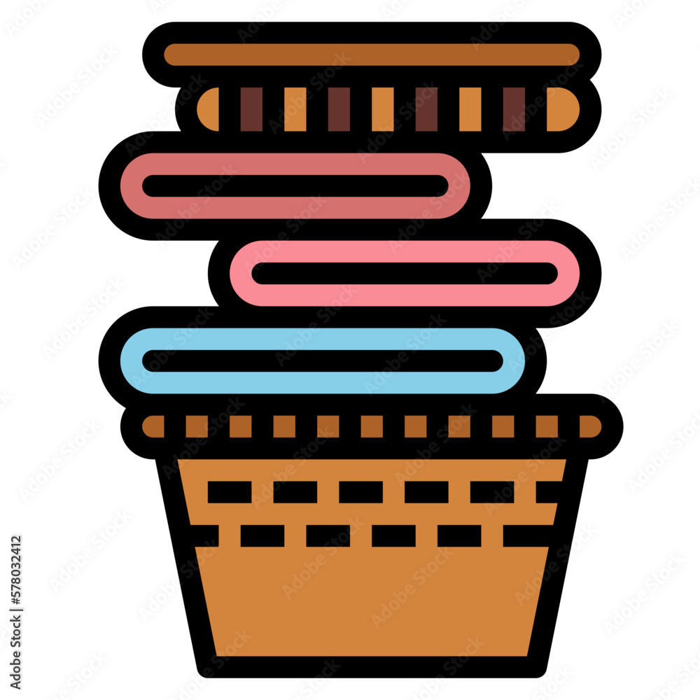 laundry basket filled outline icon style laundry basket filled outline icon style